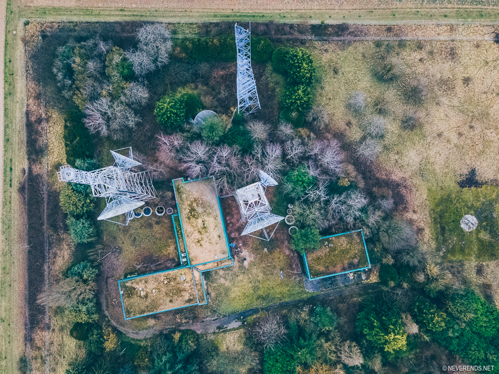 Station antennes hertziennes vue de haut